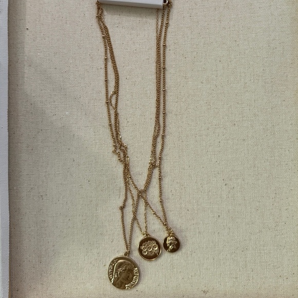 BP NORDSTROM GOLD TONE 3 LAYER NECKLACE - Picture 1 of 3